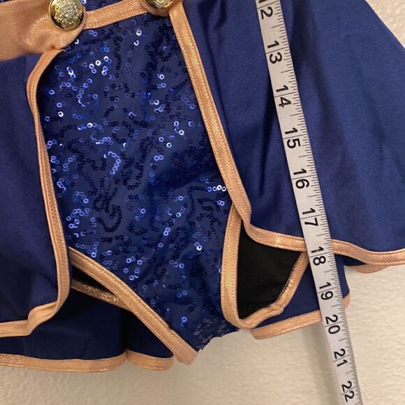 Weissman dance costume blue sequin Boogie Woogie Bugle Boy 10772 Child IC 7/8 - Picture 5 of 9